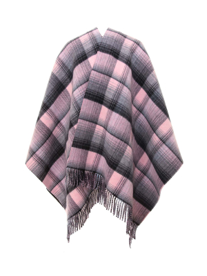 Gucci Reversible Gg Check Fringed Poncho