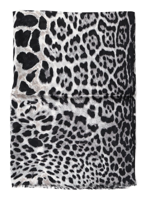 Saint Laurent Leopard Print Scarf