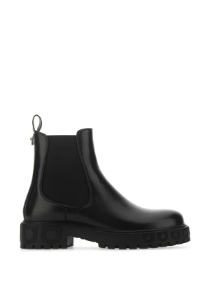 Salvatore Ferragamo Gancini Logo Chelsea Boots