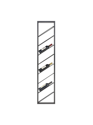 Wavertree Hanging Wine Rack In Black - Angled