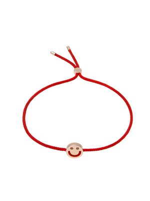 Friends Happy Bracelet 18ct Rose Gold Red