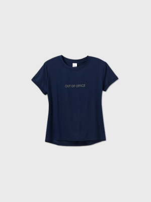 Women's 'out Of Office' Sleep T-shirt - Stars Above™ Navy