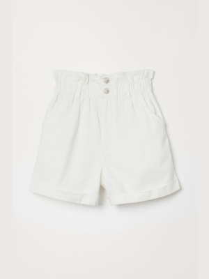 Cotton Paper-bag Shorts