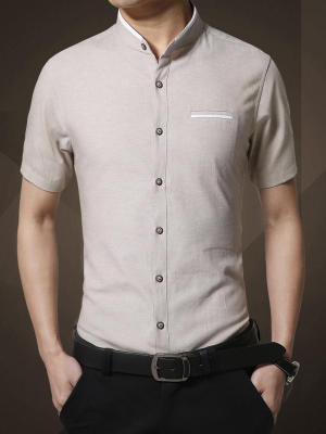 Pologize™ Mandarin Collar Formal Shirt