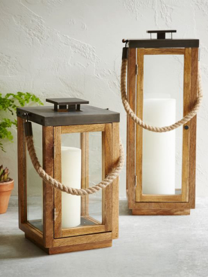 Wood & Rope Lanterns - Natural