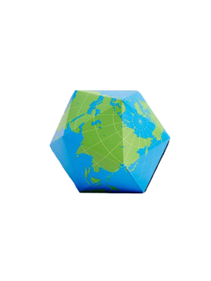 Areaware Blue And Green Dymaxion Folding Globe