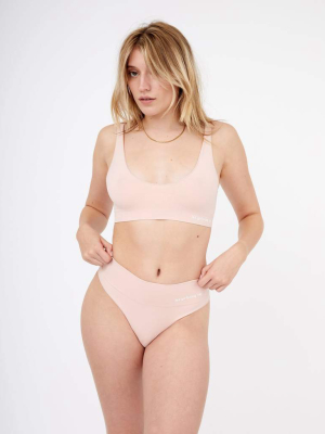 Semi Sheer Seamfree Thong Dusty Pink