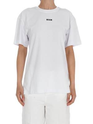 Msgm Logo Print Crewneck T-shirt