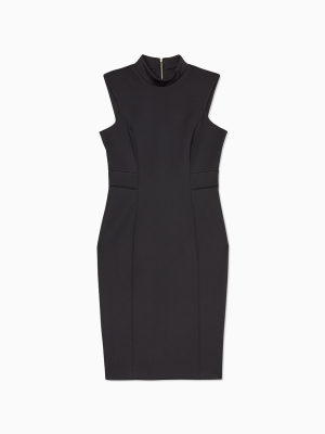 Mock Neck Sleeveless Sheath Dress