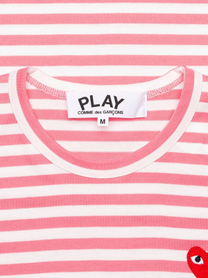 Comme Des Garcons Play Pastelle Women's Striped L/s Shirt - Pink