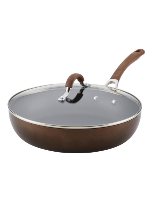 Circulon 12" Hard Anodized Deep Skillet With Lid Cocoa