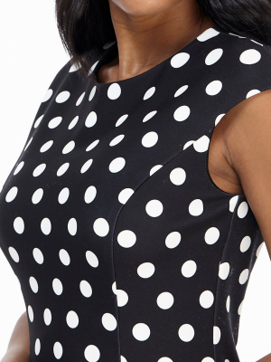 Ellie Cap Sleeve Dot Fit And Flare Dress