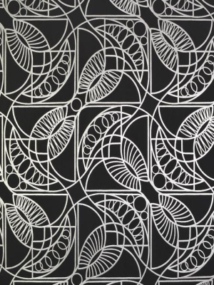 Cartouche Wallpaper In Black And Silver By Antonina Vella For York Wallcoverings