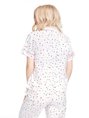 Short Sleeve Leisure Shirt - Party Dots