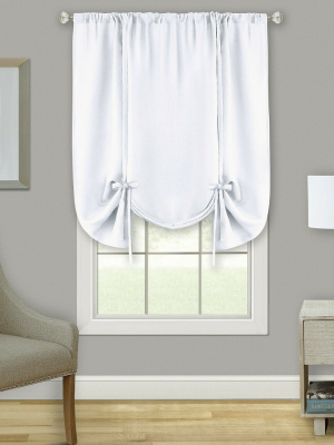 Kate Aurora Shabby Linen Farmhouse Sheer Flax Curtain Tie Up Window Shade