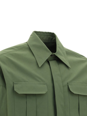 Alexander Mcqueen Dropped Shoulder Poplin Military Shirt