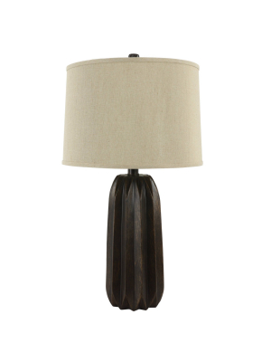 26.5" Acton Resin Table Lamp Brown - Decor Therapy