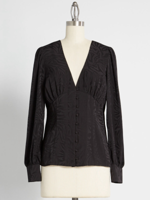 Sophisticated Sass Button-up Blouse