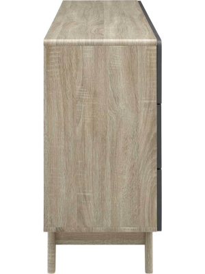 Orion Six-drawer Wood Dresser Natural Gray