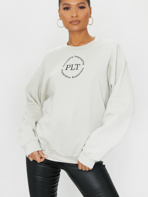 Prettylittlething Stone Circle Logo Sweatshirt