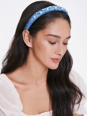 Faux Pearl Braided Headband