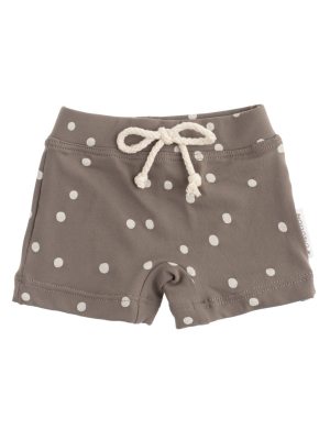 Tocoto Vintage Dots Swim Short - Brown