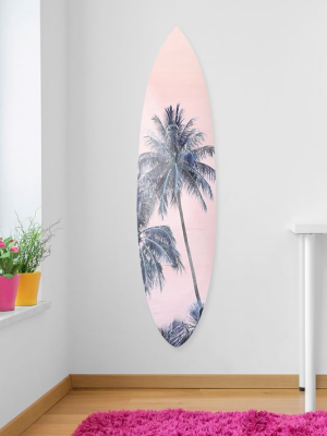 Oliver Gal Palm Surfboard Acrylic Art