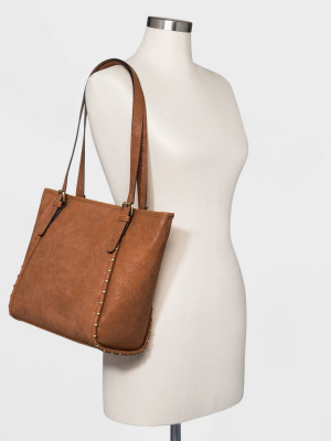 Bueno Zip Closure Tote Handbag - Tan