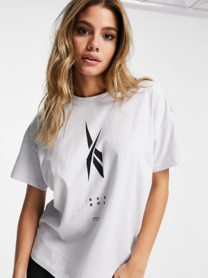 Reebok Training Boxy T-shirt In Off-white