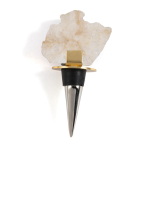 Agate Bottle Stopper, White - Shiraleah