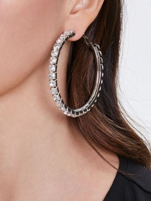 Rhinestone Hoop Earrings