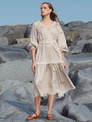 Bardot Cotton-linen Midi Dress