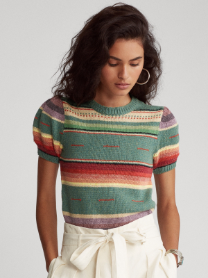 Striped Short-sleeve Sweater