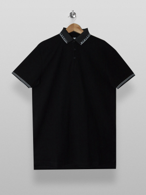 Black Tipped Short Sleeve Polo