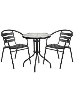 Rose 3 Piece Black Aluminum Indoor/outdoor Set