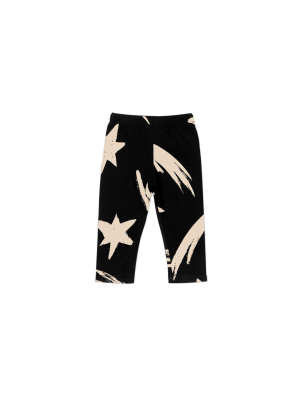 Omami Mini Baby Jersey Leggings - Black Comets Print