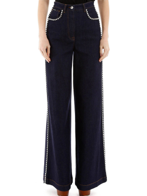 Dolce & Gabbana Embellished Wide-leg Jeans