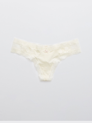 Aerie Garden Party Shine Thong Underwear