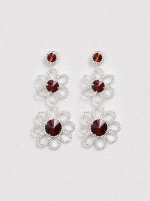 Flower Swarovski Crystal Earrings