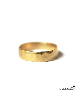 Hammered Wide Band Ring