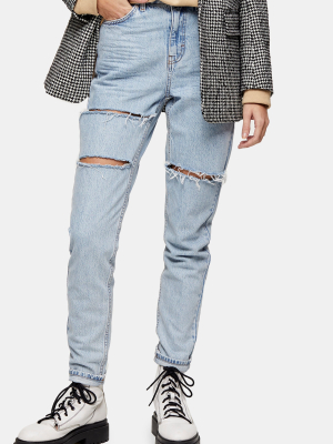 Bleach Ripped Mom Tapered Jeans