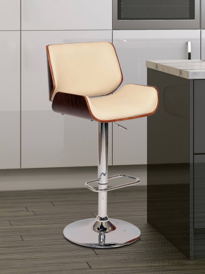 London Swivel Barstool Cream/walnut - Armen Living