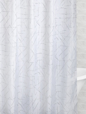 The Silver Scribbles Shower Curtain