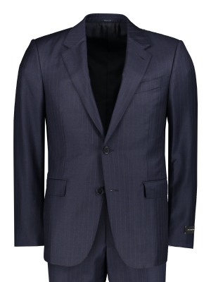 Blue Wide Pinstripe Suit