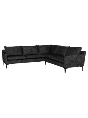 Nuevo Anders L Sectional Sofa - Salt & Pepper