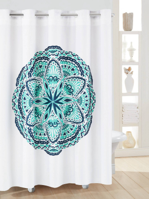 Henna Medallion Shower Curtain With Liner - Hookless