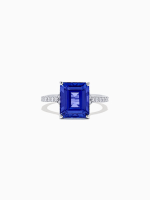 Effy Tanzanite Royale 14k White Gold Tanzanite And Diamond Ring, 4.97 Tcw