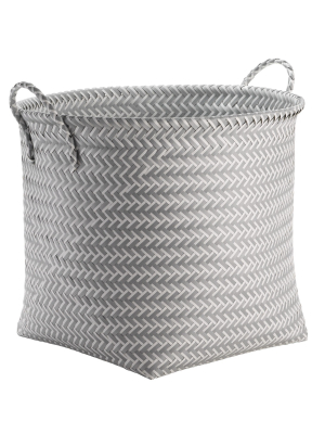 Large Round Woven Plastic Storage Basket White/gray - Room Essentials™