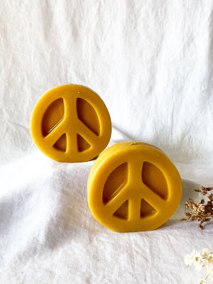 Beeswax Peace Sign Candle