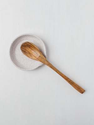 White Speckled Spoon Rest